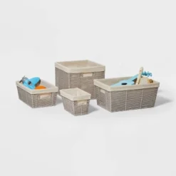 16" X 9" X 6" Woven Twisted Paper Rope Media Basket Gray - Brightroom™ -Brightroom Sales GUEST 054d99f6 5bc4 4b73 87f9 e39da675c247