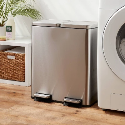 60L Stainless Steel Step Trash And Recycle Can - Brightroom™ 1 60L Stainless Steel Step Trash And Recycle Can - Brightroom™