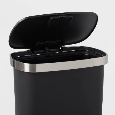 Plastic Locking Lid Step Trash Can Black - Brightroom™" 2 Plastic Locking Lid Step Trash Can Black - Brightroom™" - Image 2