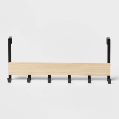 Large Over The Door Hook With Wood 6 Hooks - Brightroom™ 4 Large Over The Door Hook With Wood 6 Hooks - Brightroom™ - Image 4