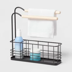 Wire Bath Caddy With Wood Hangbars Black - Brightroom™ -Brightroom Sales GUEST 99c5550e c5d3 4da3 96d8 28f0ba822966