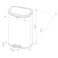 45L D Shape Step Trash Can - Brightroom™ -Brightroom Sales GUEST c2061739 02e1 4b84 8bb6 9115a2781dbe