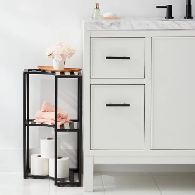 Small Space Storage Cabinet Black Metal - Brightroom™ 1 Small Space Storage Cabinet Black Metal - Brightroom™