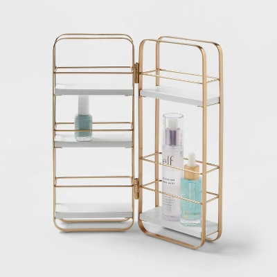 Foldable Shelf Countertop Organizer Brass - Brightroom™ 2 Foldable Shelf Countertop Organizer Brass - Brightroom™ - Image 2