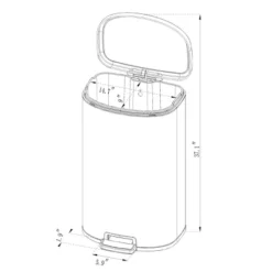 45L D Shape Step Trash Can - Brightroom™ -Brightroom Sales GUEST dfcf1598 d01a 4f5f ae41 13a8e22b2c58