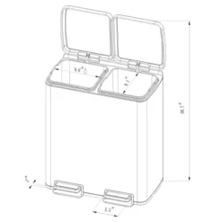 60L Stainless Steel Step Trash And Recycle Can - Brightroom™ 5 60L Stainless Steel Step Trash And Recycle Can - Brightroom™ -Brightroom Sales GUEST e7721439 02d4 4cbb 994a 7467bdac2ef2