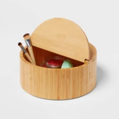 9" X 4" Circular Hinge Lid Bamboo Countertop Organizer - Brightroom™ -Brightroom Sales GUEST e91a16ba 67ba 4346 aca1 624c8c7558a6